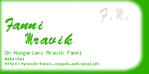 fanni mravik business card